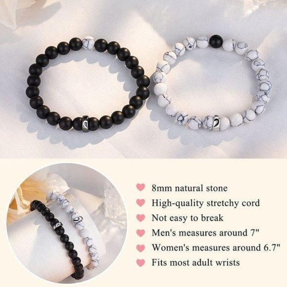 Couple Ring Bracelets Gifts for Boyfriend Husband Fiance Soulmate Girlfr… - Picture 1 of 14